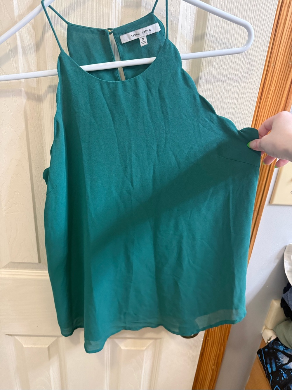 Naked Zebra Teal Spaghetti-Strap Swing Camisole